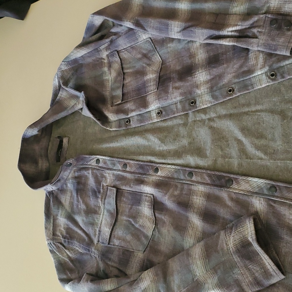 prAna plaid flannel top, size L